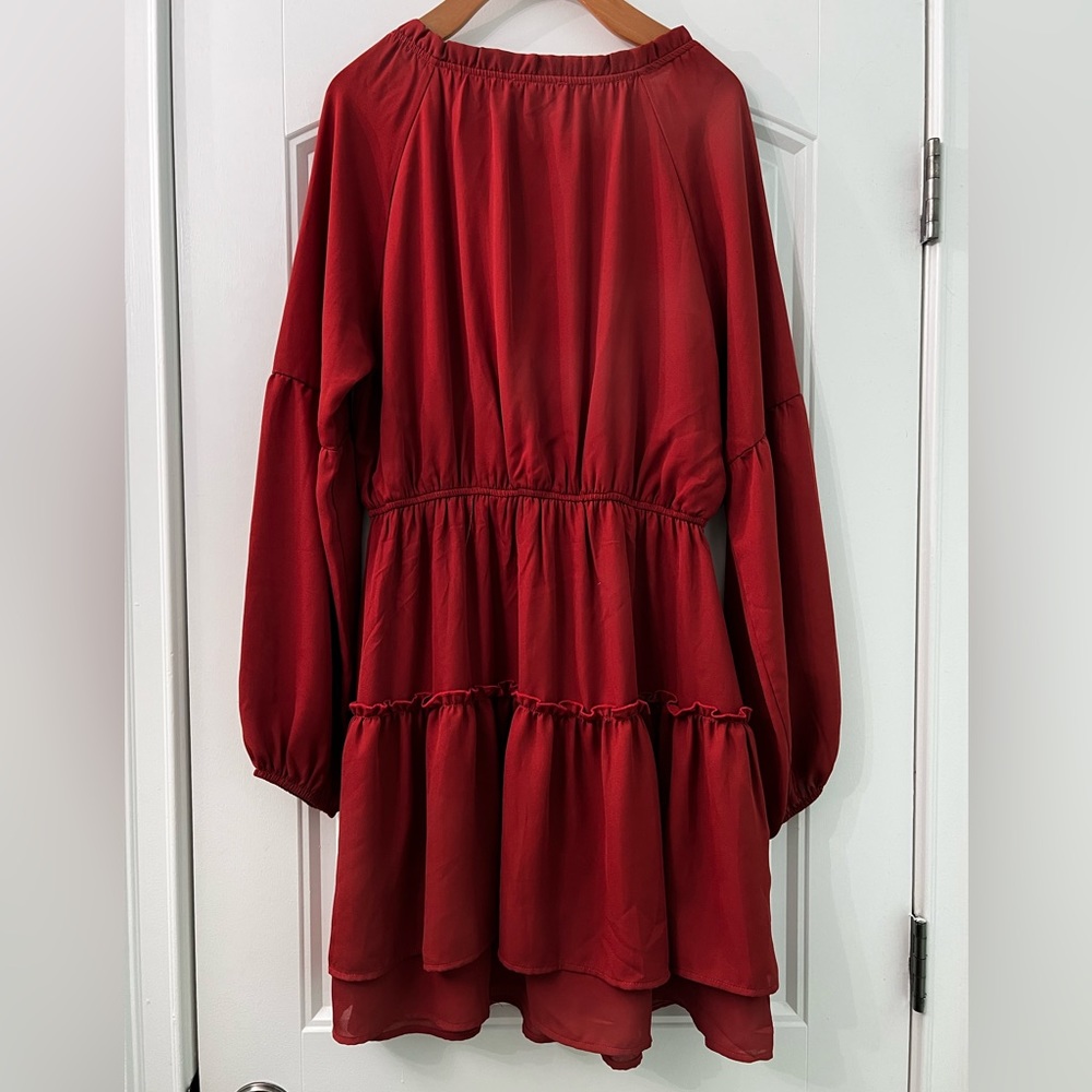 Andree By Unit Rust Peasant Mini Dress - image 4